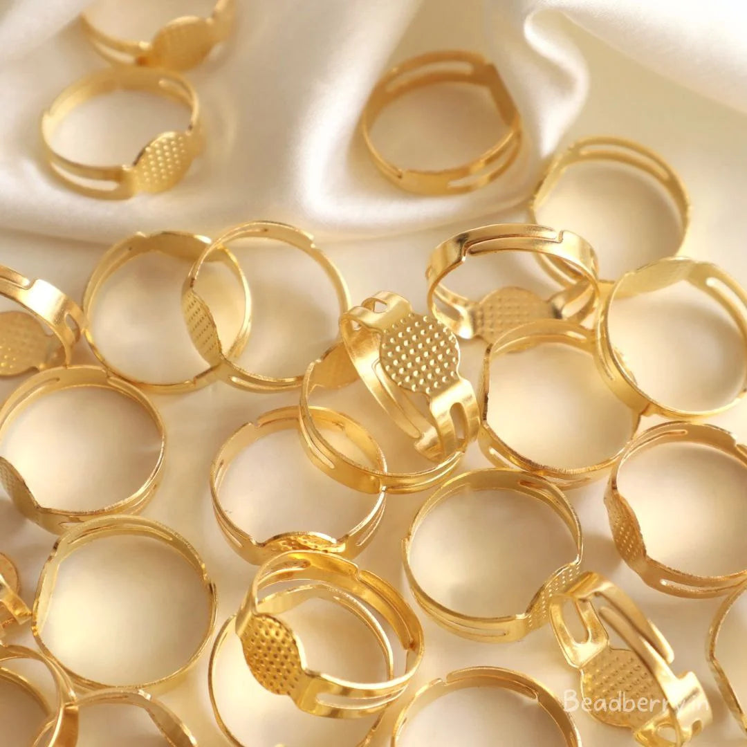 Adjustable Metal Finger Ring Base (Pack of 5pcs) – Jo Handmade
