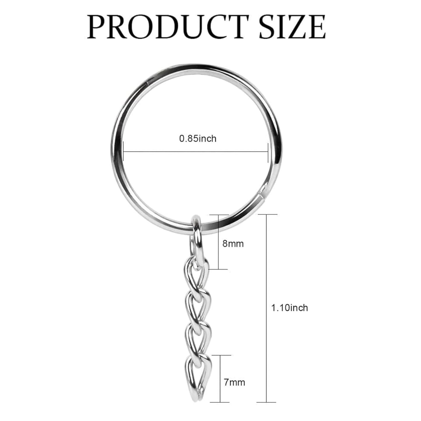 Metal Keychain Ring Base (Pack of 5)