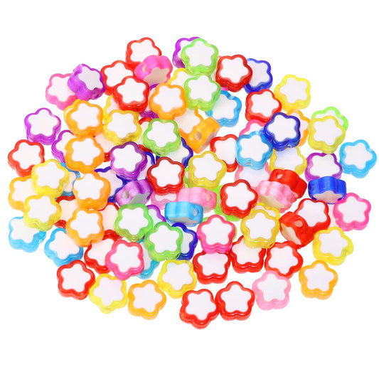 Multicolor Flower Acrylic Beads (Pack of 10gms)
