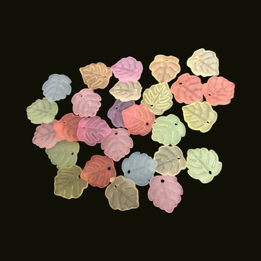 Matte Finish Acrylic Leaf Beads (10 gms)