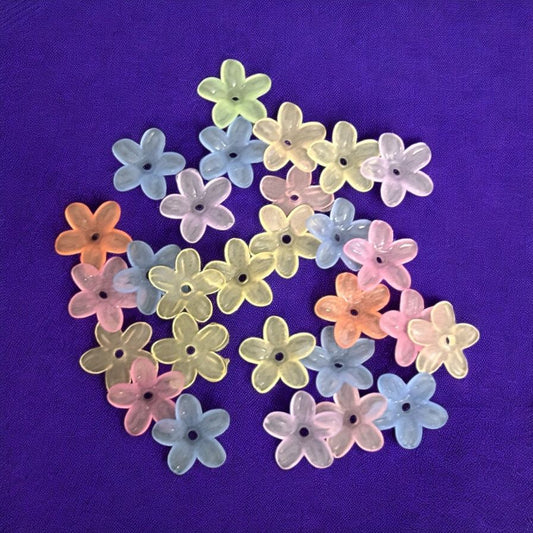 Matte Finish Acrylic Small Flower Beads (10 gms)