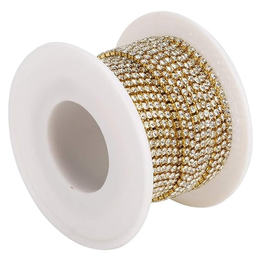White Stone Chain for Jewelry making, Aari Work & Clothing Decoration - 1 meter