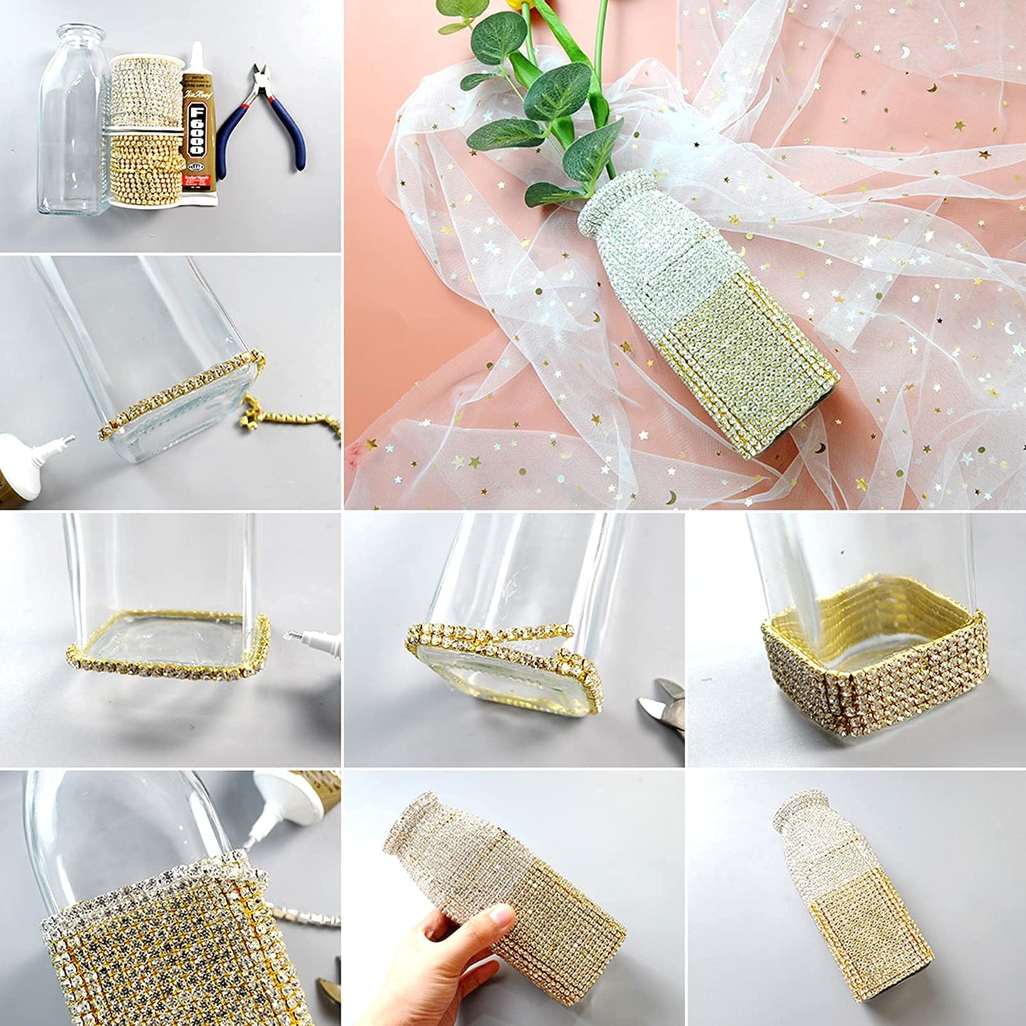 Gold Stone Chain for Jewelry making, Aari Work & Clothing Decoration - 1 meter