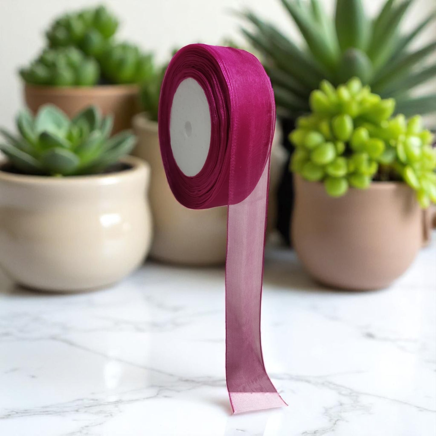 Organza Ribbon for Bow Making, Gift Wrapping, Crafting & Decoration (1 Inch, 40 - 45m)