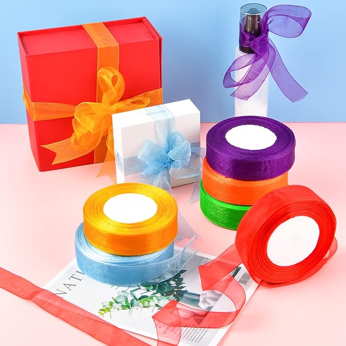 Organza Ribbon for Bow Making, Gift Wrapping, Crafting & Decoration (0.5 Inch, 40 - 45m)