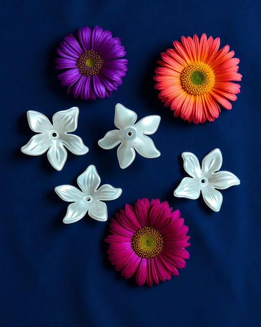 Acrylic Five Petals Flower (10 gms) Pearl Jewelry Making, Bracelet, Necklace, Earrings, DIY Accessories