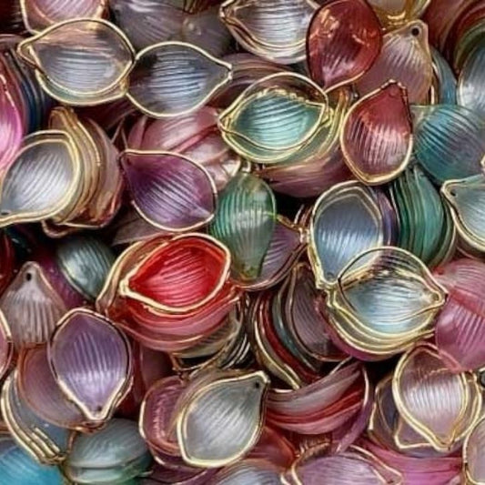 Multicolor Acrylic Shell Beads (20 gms)