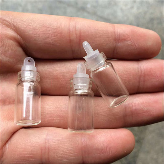 Transparent Glass Bottles With Sealing Rubber Cover 1ml (Pack of 5)
