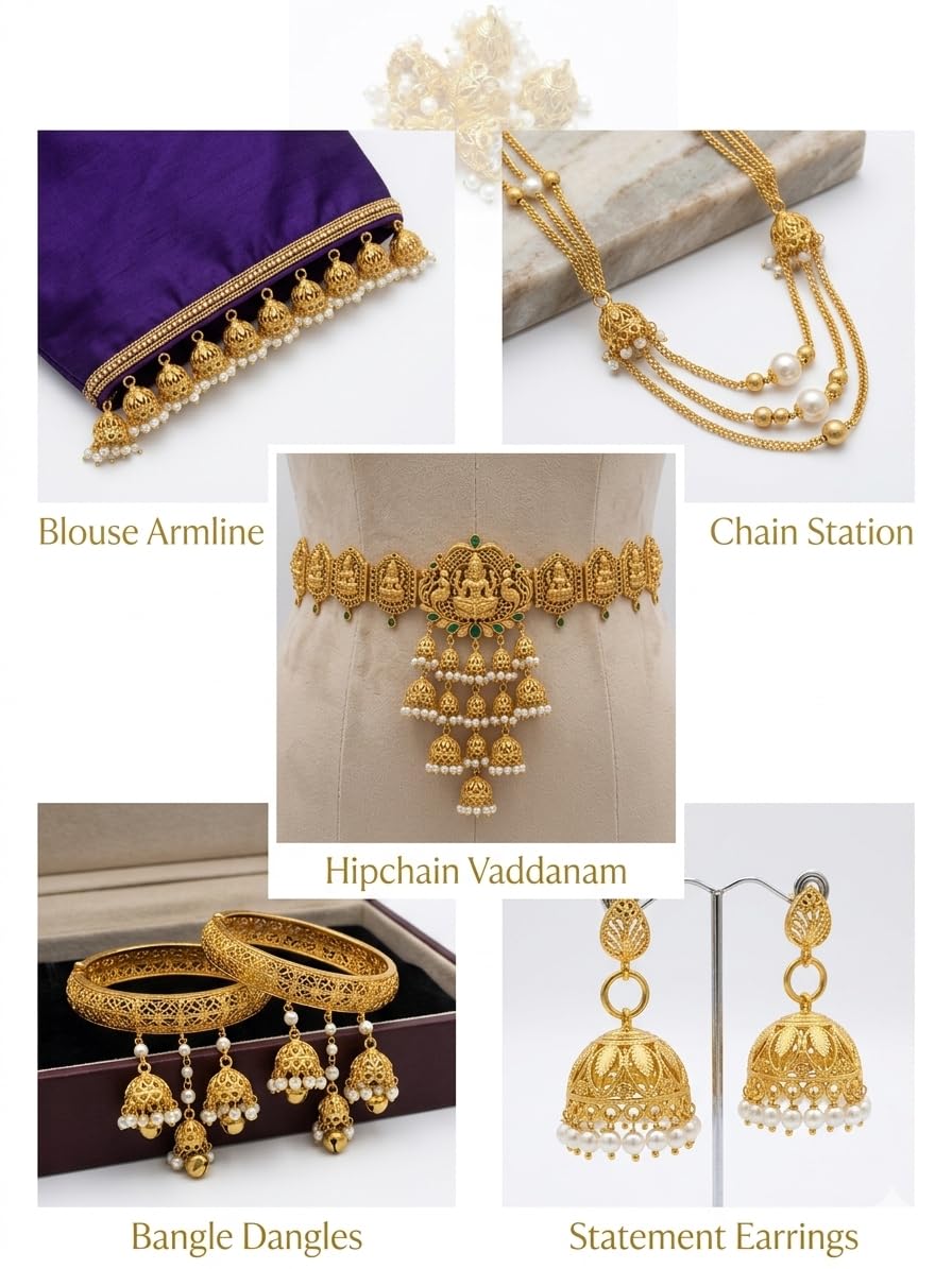 Jhumka with Pearl Beads (1 Pair) - Type #1