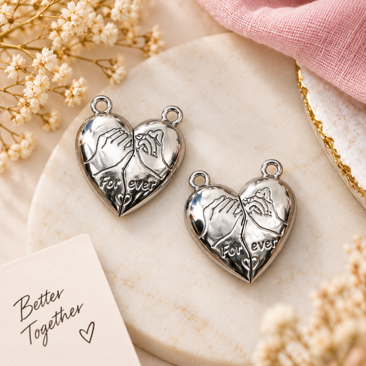 Forever Magnetic Heart Charm - Silver