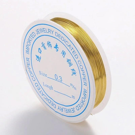 Metallic Jewelry Wire 1 Roll (0.3mm) - Gold