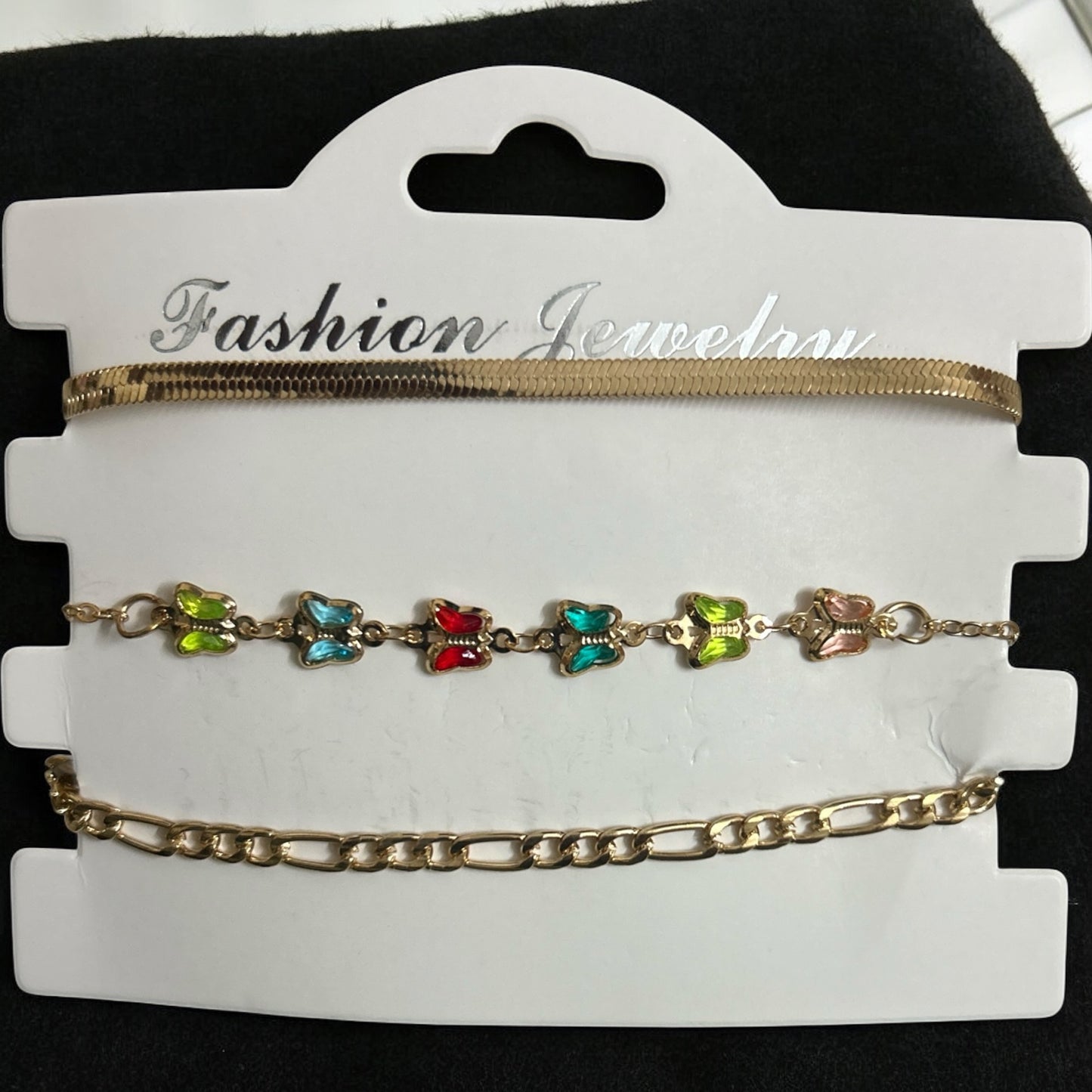 Gold Plated Adjustable Tiny Butterfly Fancy Bracelet
