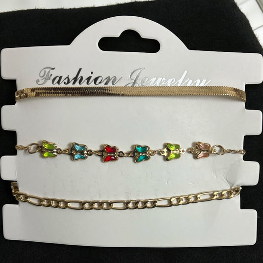 Gold Plated Adjustable Tiny Butterfly Fancy Bracelet
