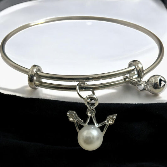 Korean Fancy Bracelet with Stone Crown Charm