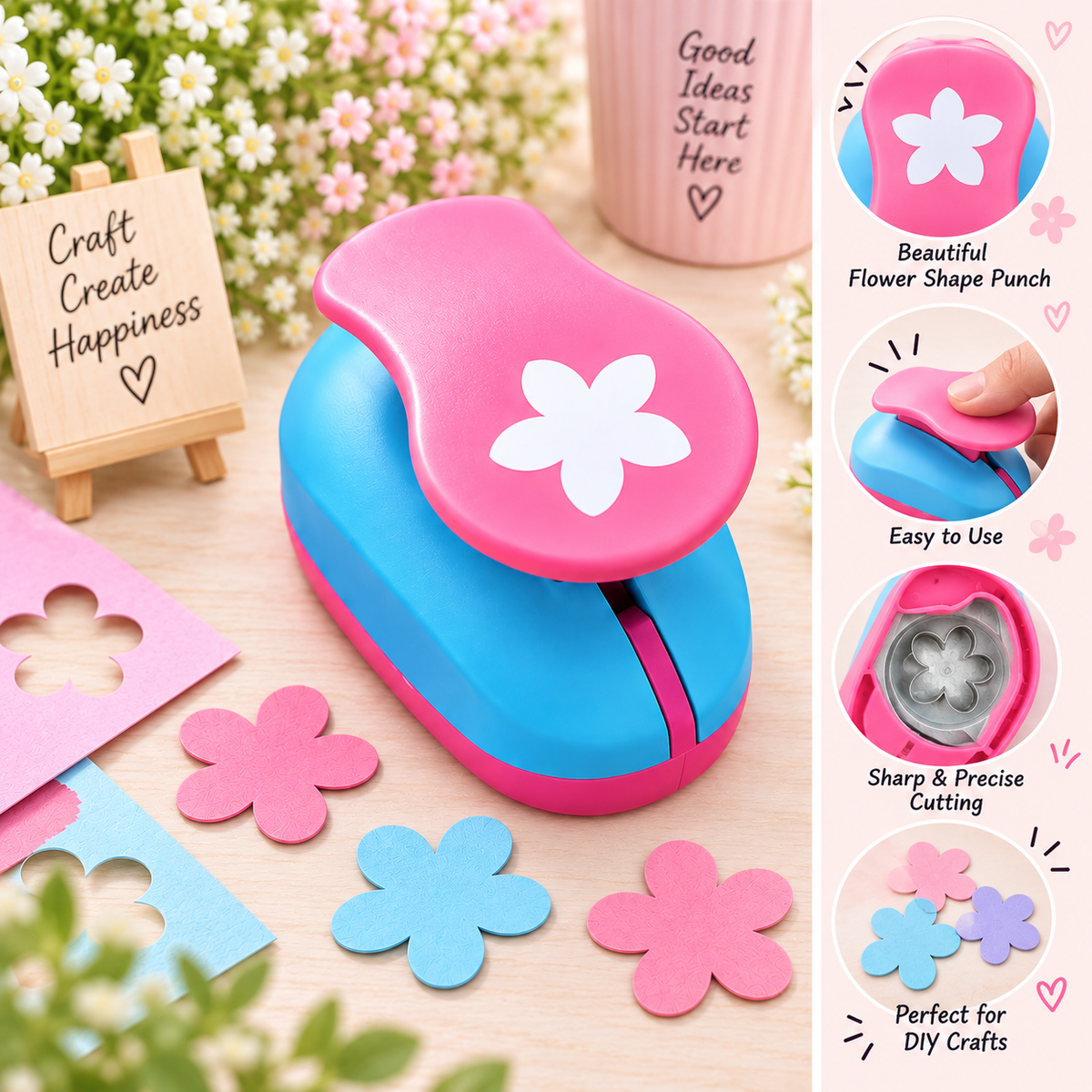 Five Petals Foam Flower Craft Punch for DIY Crafts - Size 1.5 inch